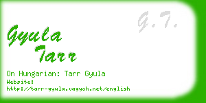 gyula tarr business card